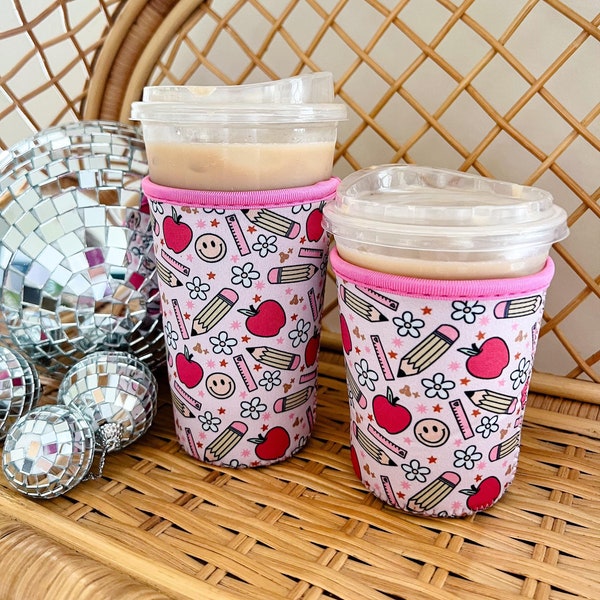Back to School Iced Coffee Sleeve | Teacher Gift, Trendy Drink Accessory