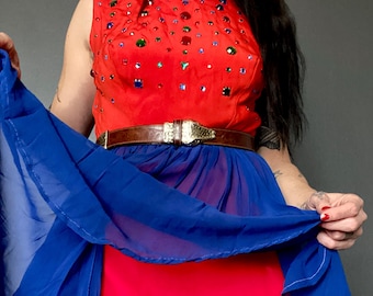 1970s glam sequined mini dress - Size S-M