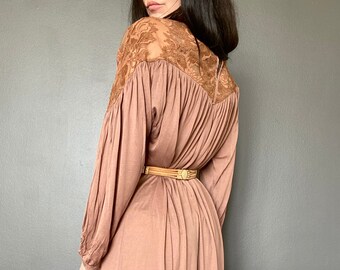 1970s Louis Féraud Paris silk dress // Size M-L