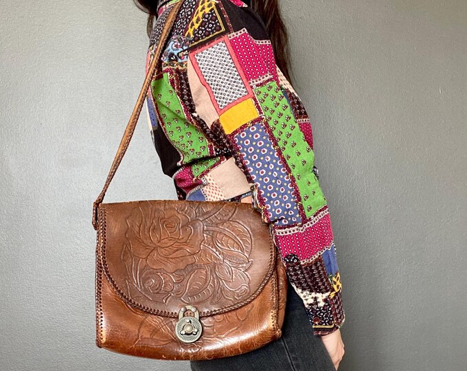 70’s Tooled Leather Bucket Bag main image 0