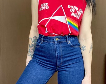 1970s Pink Floyd Dark side of the moon tee // Size M-L