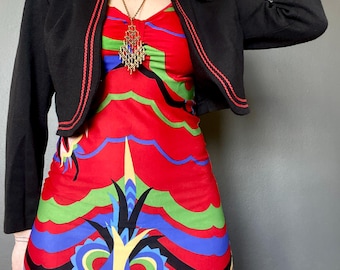 1980s Black cropped bolero // Size M