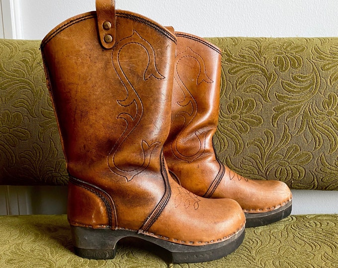 Featured listing image: AWESOME 1970s western clog boots - size 38 Euro / 7.5