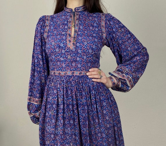 1970s Phool India cotton gauze dress - Size XS S