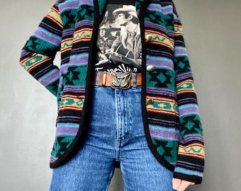 1990s Woolrich southwestern tapestry blanket jacket // Size XS