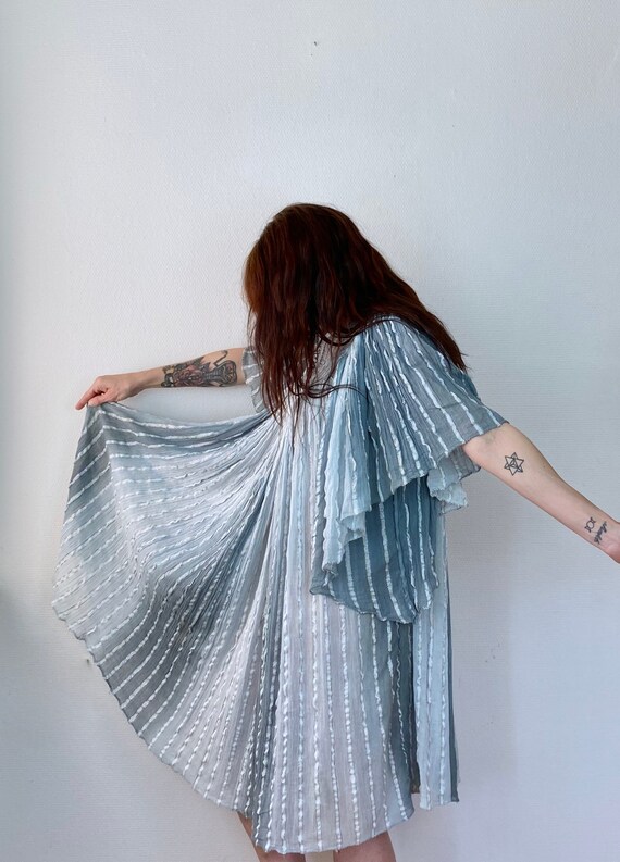 1970s tie dye Max Morgan angel sleeve gauze dress
