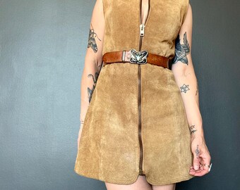 1970s Suede mini dress // Size S