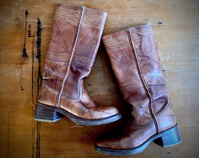 Featured listing image: 1970s Frye Campus stitched leather boots  // size 39,5 Euro - 8,5 B US