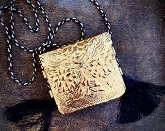 1970s stamped metal purse.