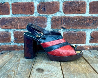 1970s Rad glam platform shoes // size 38 Euro - 7.5 US