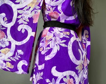 1970s Purple kimono // Onesize