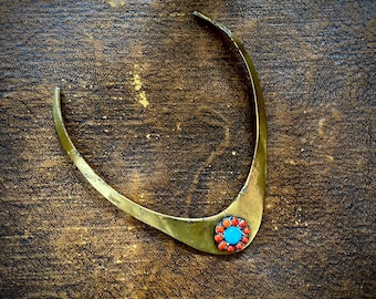 1970s metal choker necklace