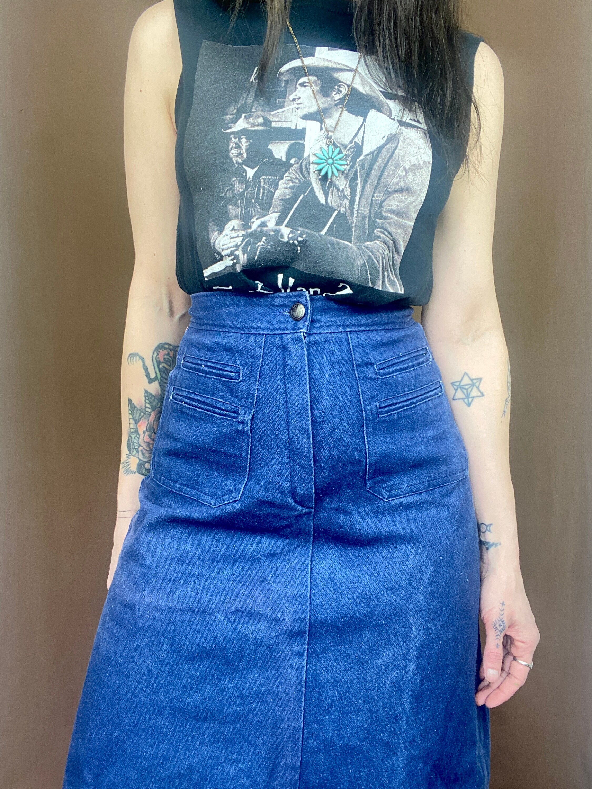 1970s GoGo Jean s high waist denim skirt Size XS