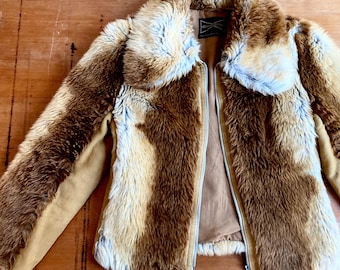 1970s Faux fur jacket // Size XS-S