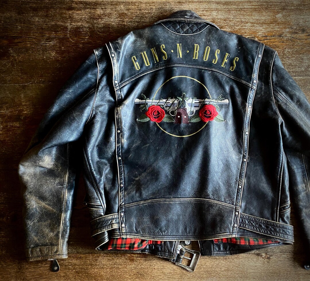 Vintage Rock Guns N' Roses ジャージM Metalworks Guns N' Roses 'pistols' Leather Jacket - Etsy
