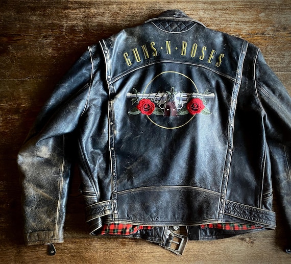 VTG 1994 Guns N Roses Collectors Item Logo Leather Jacket