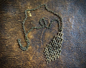 1970s Finnish design brass statement necklace.