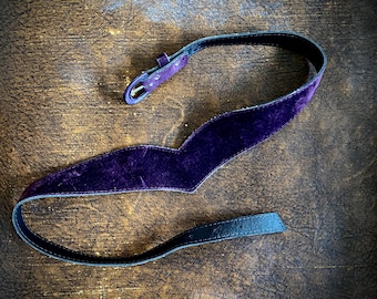 1970s purple velvet belt // Size S-M