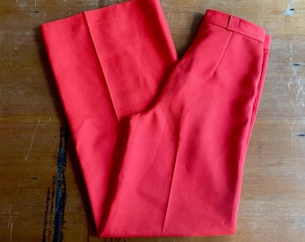 1970s bright red flared pants  // Size XXS-XS