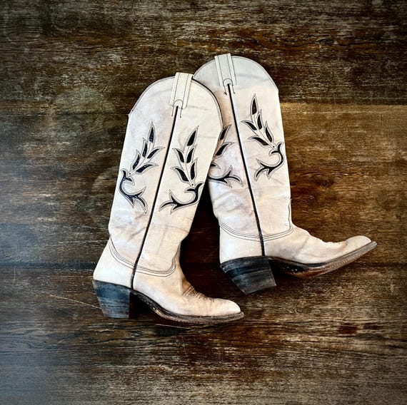 VTG 70s 80s Nocona Elephant Leather Cowboy Boots Bone White Mens 11D Exotic 4470 Nocona | Shoes | Vtg 7s 80s Nocona Elephant Leather Cowboy  main image 3
