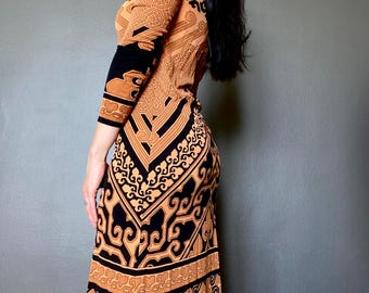 1970s Art Deco Leonard Paris Fashion dress // Size XS-S