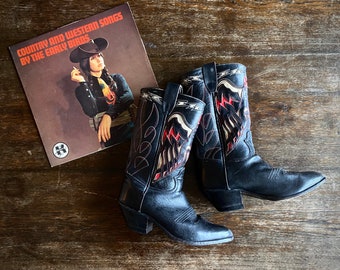 1990s Mustang thunderbird cowboy boots  - size 39 Euro / 8 US