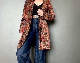 1970s Paisley tapestry blazer // Size S