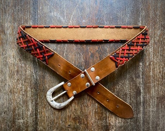 1970s western leather belt