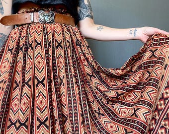 RESERVED for Caroline! 1970s India cotton gauze skirt // Size S-XL