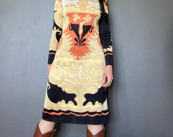 1970s Floral Leonard Paris Fashion dress // Size S-M