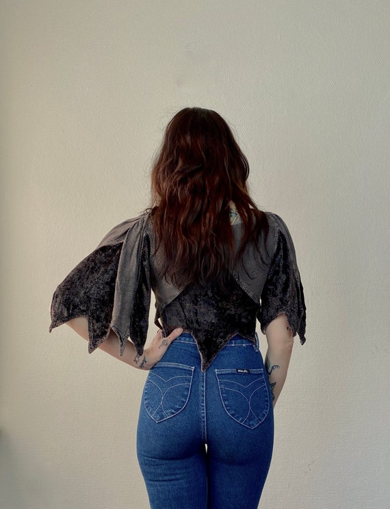 1980s Mauve Avant Garde cropped top - Size XS