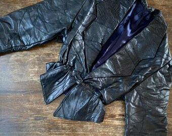 1980s Avant garde patchwork leather jacket // Size S-M