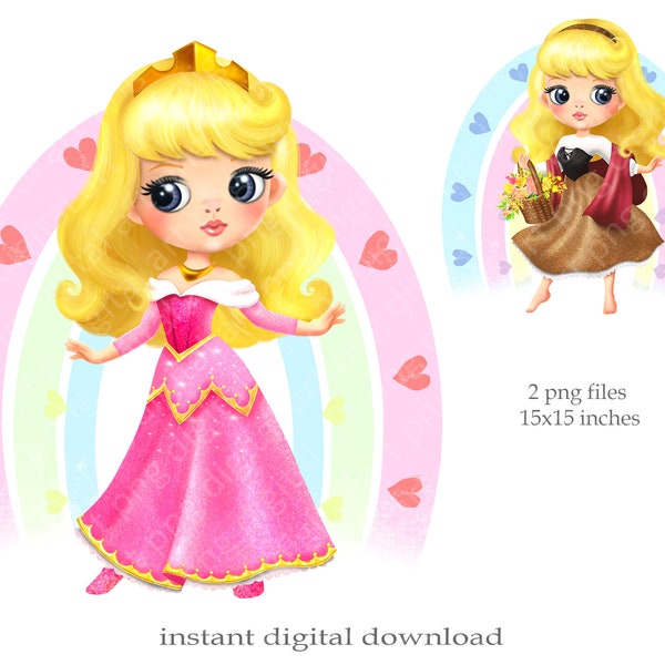 Princess Aurora PNG clipart, Princess instant digital download, png print for girls, Princess Aurora png print, instant digital download