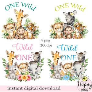 Animaux de safari sauvages, bébés animaux, t-shirts, sublimation, carte d'anniversaire, téléchargement immédiat