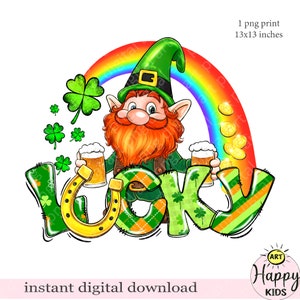 Happy Patrick's Day png, Glücksklee, vierblättriges Kleeblatt, vierblättriges Kleeblatt, Patrick's Day Digital Download