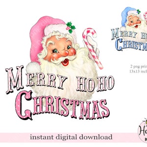 Papai Noel Natal PNG, Design Vintage Papai Noel, Feliz Natal, Impressão de Natal, Sublimação de Férias, Download Digital Instantâneo