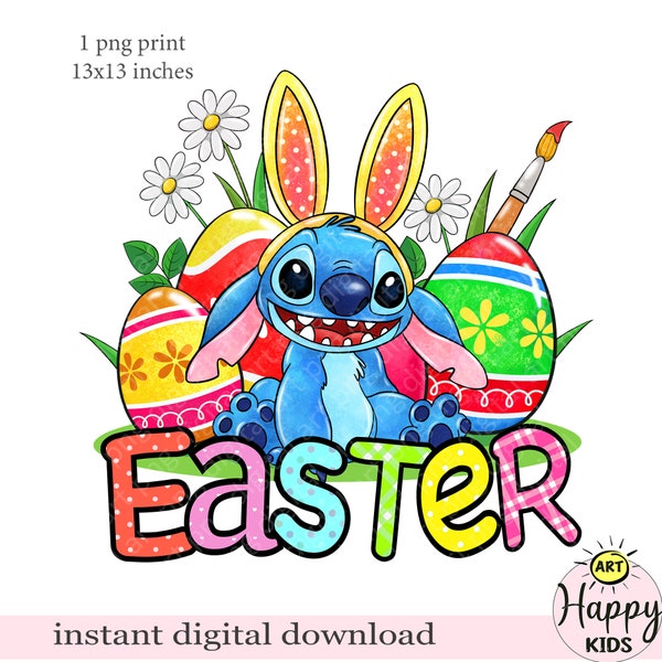 Easter Stitch Design, Easter Sublimation Design, Easter Egg PNG, My first Easter PNG, Printable Art, Baby  Print, Digital Download