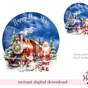 Diseño de sublimación de tren navideño rojo, diseño de camiseta navideña, descarga digital instantánea