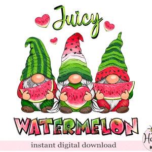 Wassermelone Zwerge Png, Zwerge Sublimation Design, süße Zwerge Png, Wassermelone Png, Obst Zwerge, Sofortiger digitaler Download