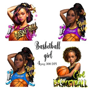 Joueuse de basket-ball png, téléchargement de design par sublimation, basket-ball png, fille avec un ballon de basket-ball, téléchargement de design par sublimation