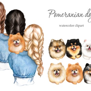 Pomeranian Watercolor Clipart: Dog Lover PNG (500 dpi)