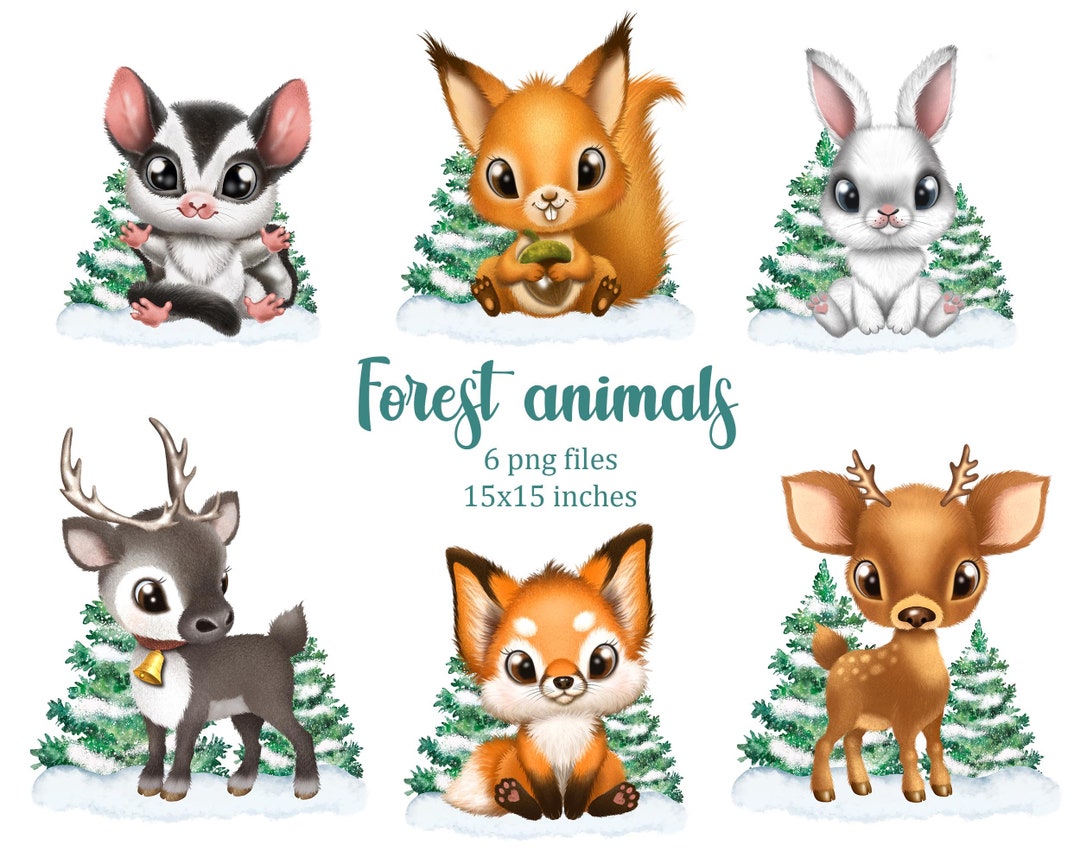 Forest Animals Clipart Forest Animals Children Print Png - Etsy