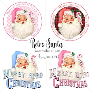 Vintage Santa PNG: Christmas Holiday Print (Digital Download)
