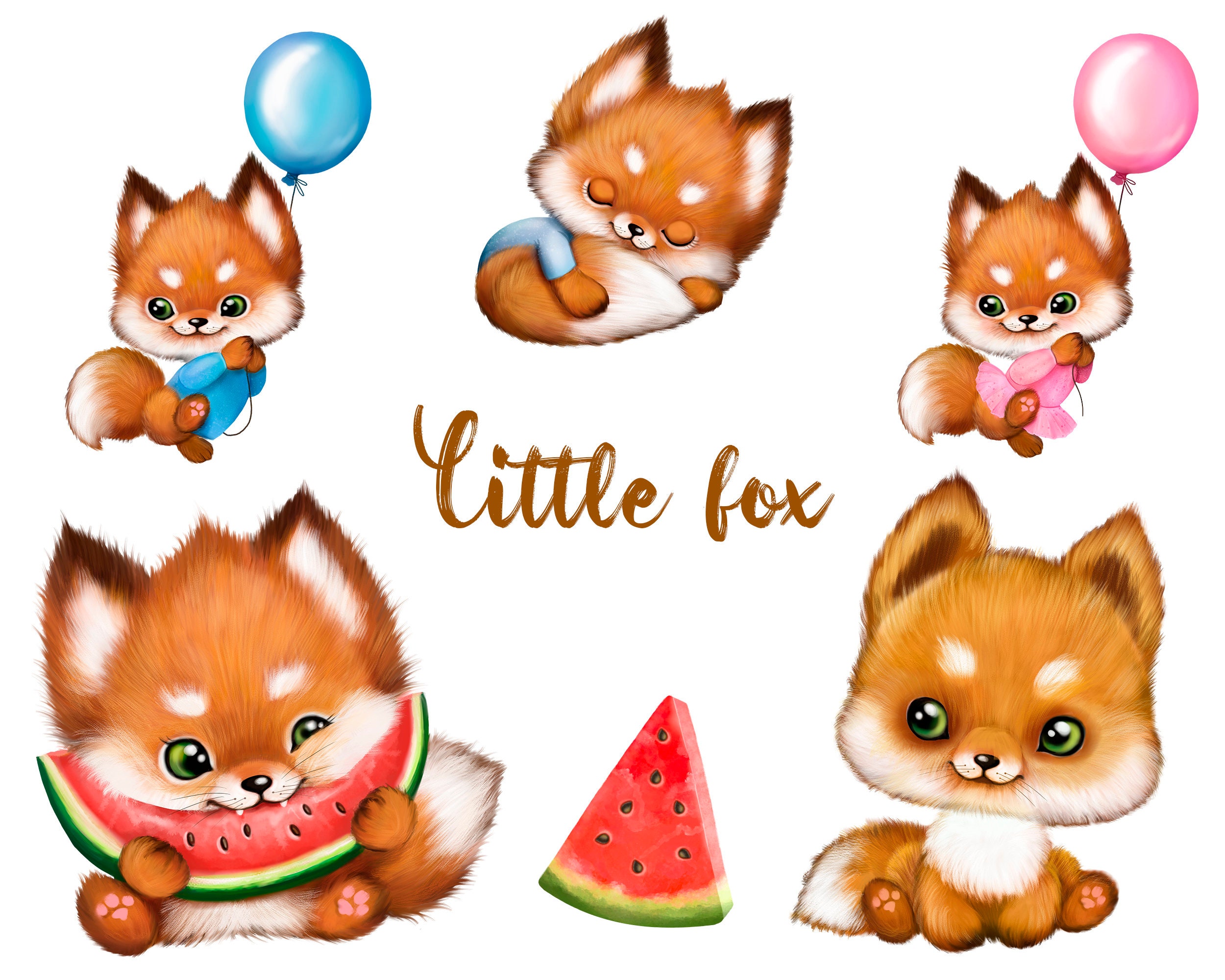 Cute Little Fox Clipart Baby Fox Clipart Foxes Clipart - Etsy
