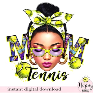 Download de design de sublimação de mãe de tênis, impressão png de garota de tênis, png de esporte, png de bola de tênis, download de sublimação
