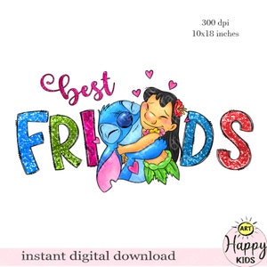 Best Friends-sublimatieontwerp, Stich Love png, Stich-sublimatieontwerp, Valentijnsdag png, Instant Download