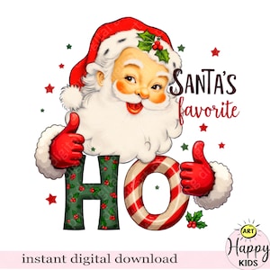 Retro Santa Christmas PNG: Vintage Holiday Print (Digital Download)