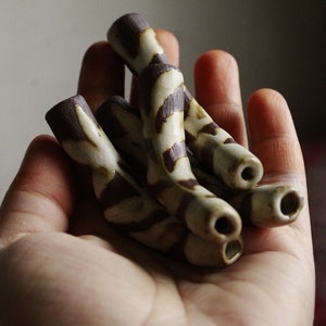 Handmade one hitter pipe | cigarette & joint holder | ceramic smokeware | small chillum pipe