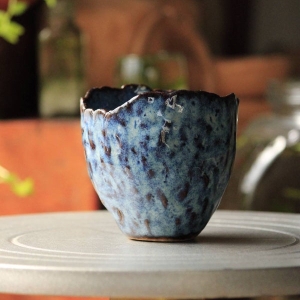 Ceramic handmade tumbler | dessert cup | functional art tableware | wabi sabi drinkware | rustic assymetric design