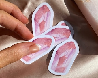Rose Quartz Vinyl Sticker | Waterproof Crystal Decal